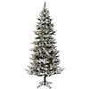 Vickerman 6.5' Flocked Kiana Artificial Christmas Tree, Dura-Lit&#174; LED Warm White Mini Lights Image 1