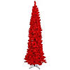 Vickerman 6.5' Flocked Red Pencil Fir Artificial Christmas Tree, Red Dura-lit LED Lights Image 1