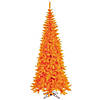Vickerman 6.5' Orange Fir Slim Artificial Christmas Tree, Orange  Dura-lit LED Lights Image 1