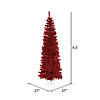 Vickerman 6.5' Red Pencil Christmas Tree with Red LED Lights Image 2