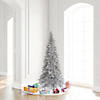 Vickerman 6.5' Silver Tinsel Fir Slim Artificial Christmas Tree, Unlit Image 2