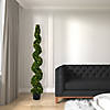 Vickerman 6' Artificial Potted Green Boxwood Spiral Tree Image 1