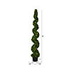 Vickerman 6' Artificial Potted Green Boxwood Spiral Tree Image 2