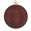 Vickerman 6" Burgundy Durian Glitter Ball Christmas Ornaments - 4/Box Image 1