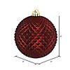 Vickerman 6" Burgundy Durian Glitter Ball Christmas Ornaments - 4/Box Image 1