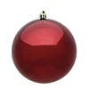 Vickerman 6" Burgundy Shiny Ball Ornament, 4 per Bag Image 1