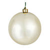 Vickerman 6" Champagne Shiny Ball Ornament, 4 per Bag Image 1
