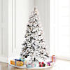 Vickerman 6' Flocked Atka Pencil Artificial Christmas tree, Warm White LED Lights Image 2