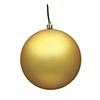 Vickerman 6" Gold Matte Ball Ornament, 4 per Bag Image 1