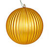 Vickerman 6" Gold Matte Lined Ball Ornament, 4 per Bag. Image 1