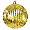 Vickerman 6" Gold Shiny Lined Mercury Ball Ornament, 4 per bag. Image 1