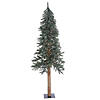 Vickerman 6' Natural Bark Alpine Christmas Tree with Clear Lights Image 1