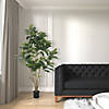 Vickerman 6' Potted Artificial Green Rubber Tree Image 1