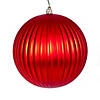 Vickerman 6" Red Matte Lined Ball Ornament, 4 per Bag. Image 1