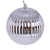 Vickerman 6" Silver Shiny Lined Ball Ornament, 4 per Bag. Image 1