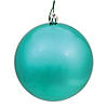 Vickerman 6" Teal Shiny Ball Ornament, 4 per Bag Image 1