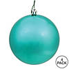 Vickerman 6" Teal Shiny Ball Ornament, 4 per Bag Image 3