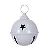 Vickerman 6" White Iron Bell Ornament. Image 1