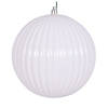 Vickerman 6" White Shiny Lined Ball Ornament, 4 per Bag. Image 1