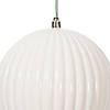 Vickerman 6" White Shiny Lined Ball Ornament, 4 per Bag. Image 2