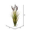 Vickerman 60" Artificial Potted Green Grass with Cattails Image 1