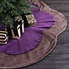 Vickerman 60" Baroque Collection Cotton Velvet Purple Christmas Tree Skirt Image 4