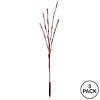 Vickerman 60 Red Wide Angle LED Twig Light Set on Brown Wire, Pack of 3 Image 2