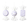 Vickerman 7.5"-8" Pastel Lavender Candy Ornament Assortment, 3 per bag. Image 1