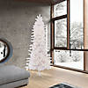 Vickerman 7.5' Crystal White Pine Slim Artificial Christmas Tree, Warm White LED Lights Image 1