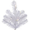 Vickerman 7.5' Crystal White Pine Slim Artificial Christmas Tree, Warm White LED Lights Image 2