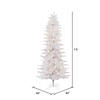 Vickerman 7.5' Crystal White Pine Slim Artificial Christmas Tree, Warm White LED Lights Image 3