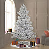 Vickerman 7.5&#39; Flocked Alder Long Needle Pine Artificial Christmas Tree, Frosted White LED Lights Image 2