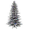 Vickerman 7.5' Flocked Arctic Fir Artificial Christmas Tree, RGB Color Changing  LED Lights Image 1