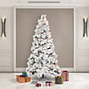 Vickerman 7.5' Flocked Atka Slim Artificial Christmas Tree, Warm White LED lights Image 3