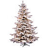 Vickerman 7.5' Flocked Sierra Fir Christmas Tree with Clear Lights Image 1