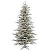 Vickerman 7.5' Flocked Sierra Fir Slim Christmas Tree with Warm White LED Lights Image 1