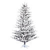 Vickerman 7.5' Flocked Stick Pine Artificial Christmas Tree, Unlit Image 1