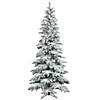 Vickerman 7.5' Flocked Utica Fir Slim Christmas Tree with Clear Lights Image 1