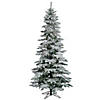 Vickerman 7.5' Flocked Utica Fir Slim Christmas Tree with Multi Lights Image 1