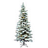 Vickerman 7.5' Flocked Utica Fir Slim Christmas Tree with Warm White LED Lights Image 1