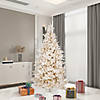 Vickerman 7.5' Flocked Vintage Fir Artificial Christmas Tree, Warm White LED Lights Image 1