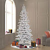 Vickerman 7.5' Flocked White Slim Christmas Tree with Clear Lights Image 4