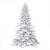Vickerman 7.5' Flocked White Spruce Christmas Tree - Unlit Image 1