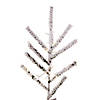 Vickerman 7.5' Proper 46" Flocked Slim Pistol Pine Artificial Christmas Tree with Warm White LED Lights. Image 1