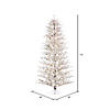 Vickerman 7.5' Proper 46" Flocked Slim Pistol Pine Artificial Christmas Tree with Warm White LED Lights. Image 2