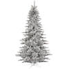 Vickerman 7.5' Silver Tinsel Fir Christmas Tree - Unlit Image 1
