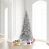 Vickerman 7.5' Silver Tinsel Fir Slim Artificial Christmas Tree, Unlit Image 2