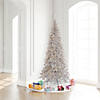 Vickerman 7.5' Silver Tinsel Fir Slim Artificial Christmas Tree, Warm White Dura-lit LED Lights Image 2