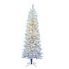Vickerman 7.5' Sparkle White Spruce Pencil Artificial Christmas Tree, Warm White LED Lights Image 1