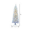 Vickerman 7.5' Sparkle White Spruce Pencil Artificial Christmas Tree, Warm White LED Lights Image 2